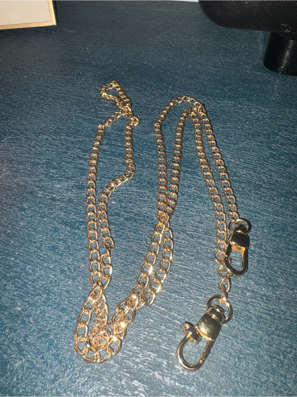 Gold Chain Purse Strap - Double Link